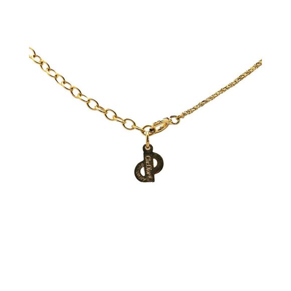 Pre Loved Dior CD Necklace Goldtone Metal Pendant Women Costume Jewelry - Picture 2 of 4
